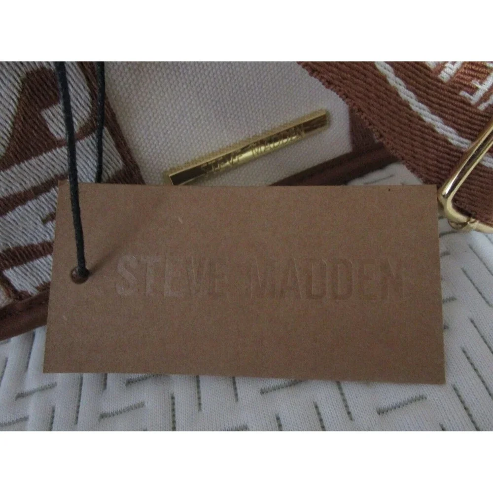 NWT Steve Madden Viral Tik Tok Bag Purse Bwebber Canvas Creme Brown - Picture 6 of 15